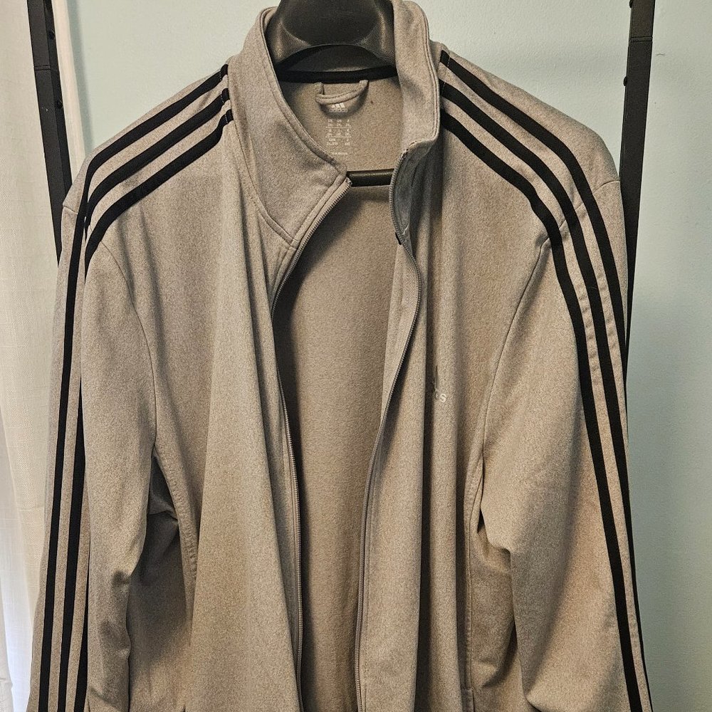 Men's Grey Adidas Track Jacket XXL
